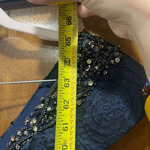 Terani NWT Couture Midnight Navy Blue Maxi Ball Gown Dress Size 8 - Picture 11 of 14